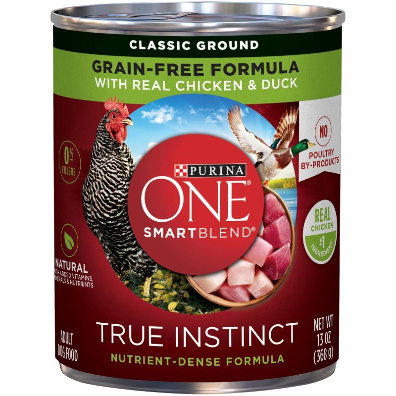 Purina ONE SmartBlend True Instinct Grain Free Classic Ground Wet Dog Food with Real Chicken & Duck - 13oz
