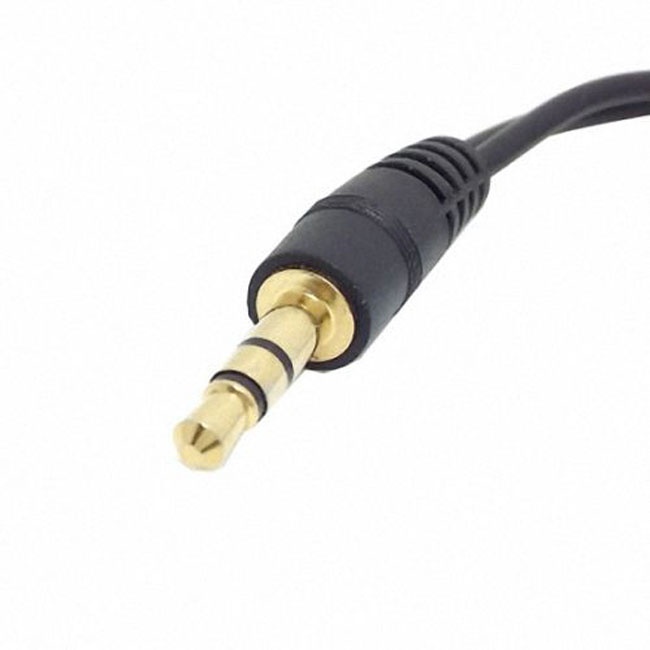 FVH Black 3.5mm Stereo Male to Double 3.5mm Female Audio Headphone Y Splitter Cable with Volume Switch RC-079