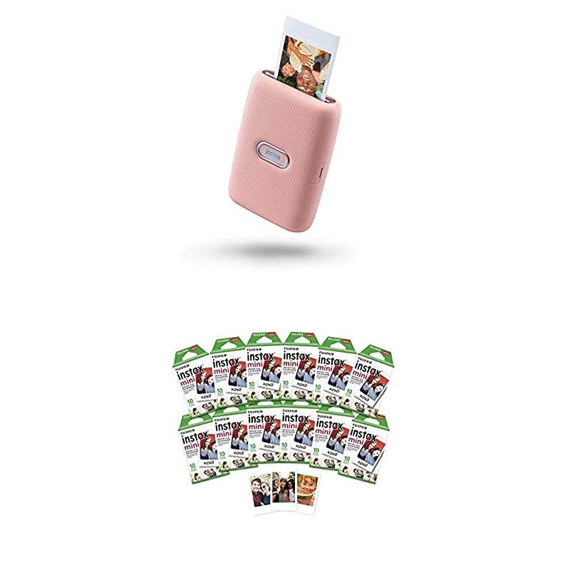 Instax Mini Link Smartphone Printer - Dusky Pink + w/120-pack