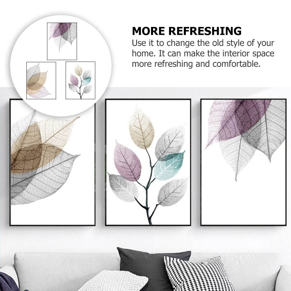 3Pcs Leaf Veins Art Printings Canvas Wall Art Modern Home Art Decorations