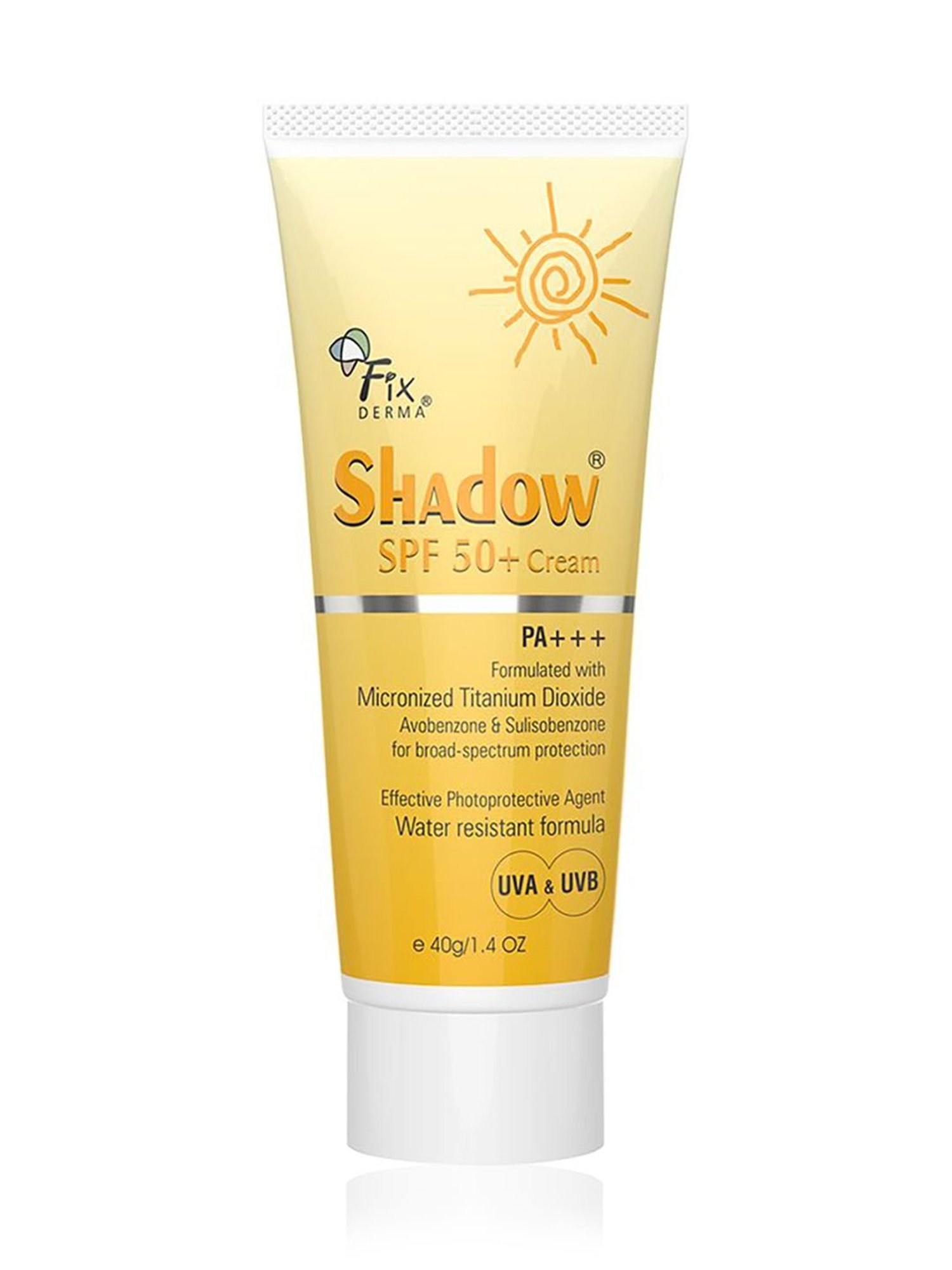 Fixderma Shadow Spf 50+ Cream, Broad Spectrum Uv Protection,Non-Greasy Sunscreen - 40 gm