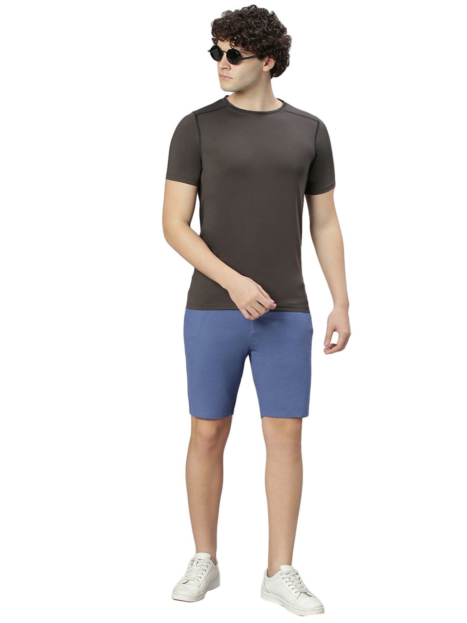 Slowave Dark Brown Regular Fit Crew T-Shirt