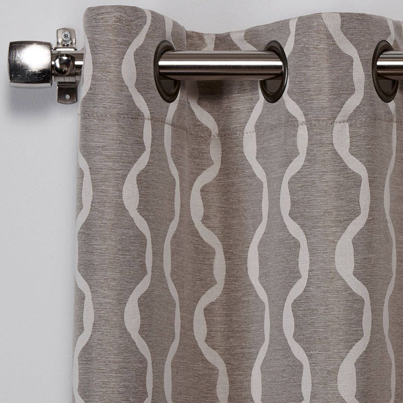 84"x54" Baroque Light Filtering Curtain Panel Natural - Exclusive Home