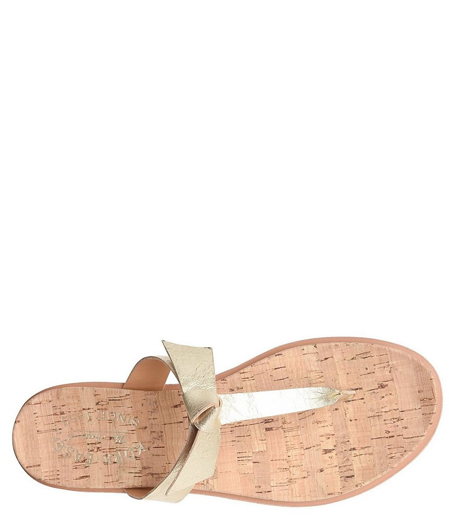 Kork-Ease Blake Leather Knot Bow Thong Flat Sandals