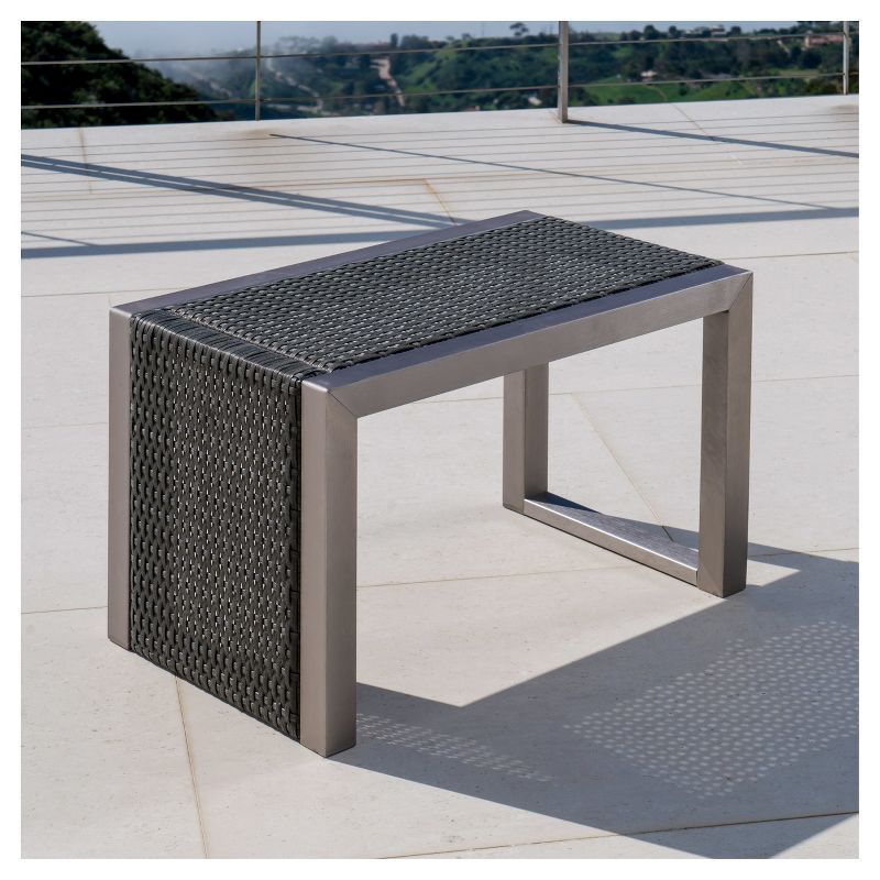 Aluminum Square Patio Side Table - Brown - Crestlive Products