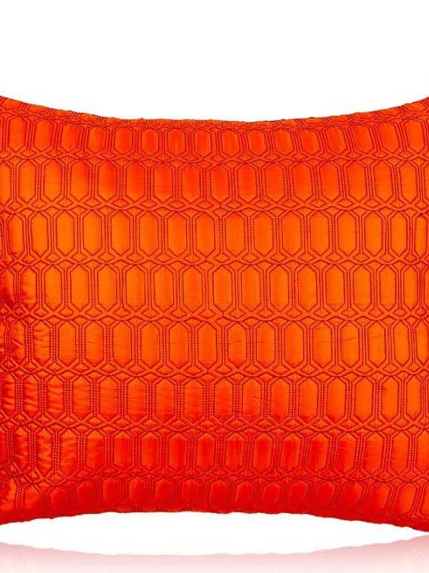 Home4U Izack Orange Satin Silk Cushion Cover - Set of 1