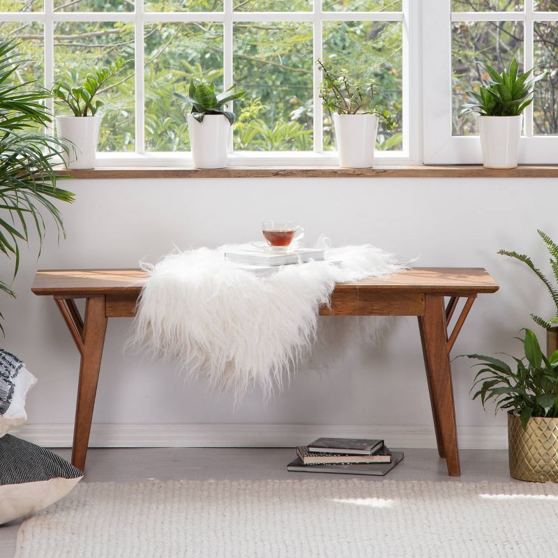 Stratford Mid-Century Entryway Bench Walnut Brown - Finch