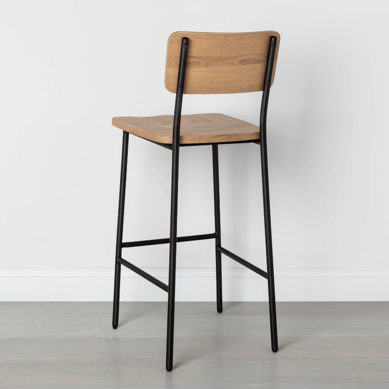 Wood & Steel Bar Stool Black - Hearth & Hand™ with Magnolia