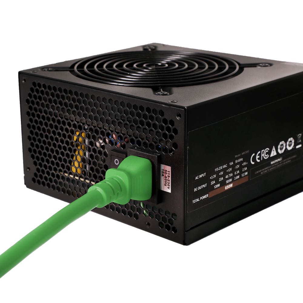 Ironbox C14 to C13 Connector Power Cord - Blue - 1 Foot - 15A/250V - 14/3 SJT - IBX-2806-01