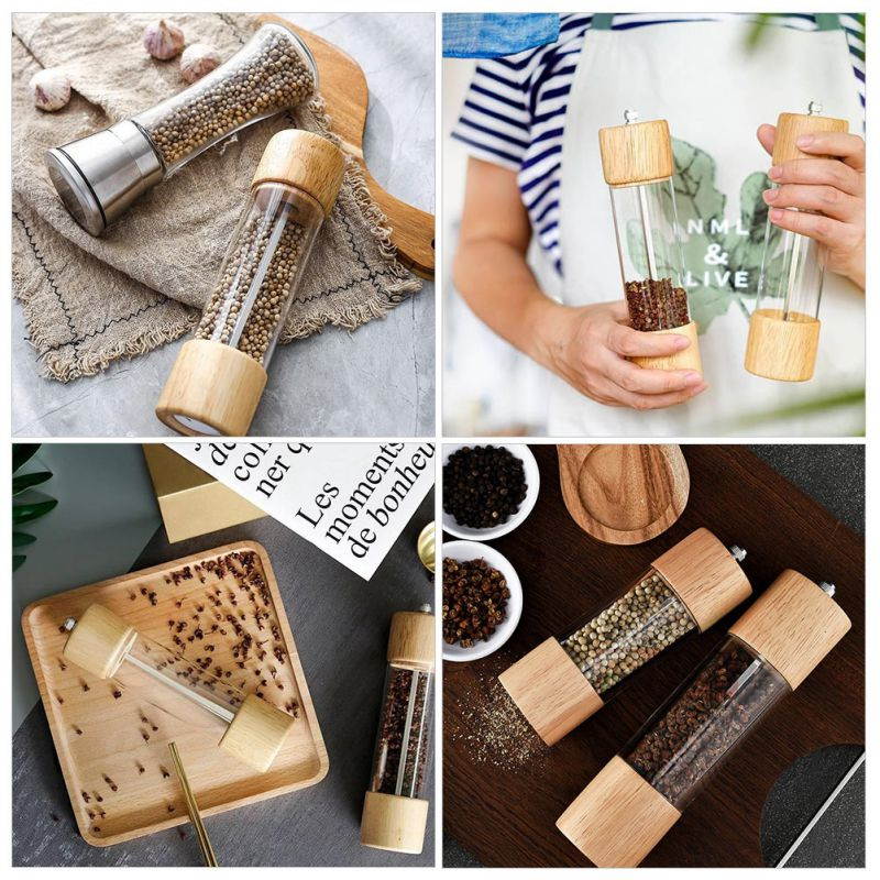 1pc Pepper Mills Storage Container Transparent Pepper Grinder Seasoning Bottle