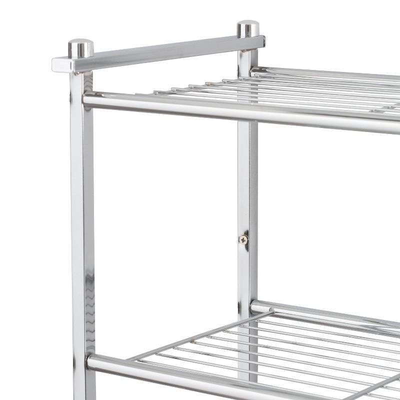 Two Tier Wall Mounting Rack with Towel Bar Silver - Neu Home