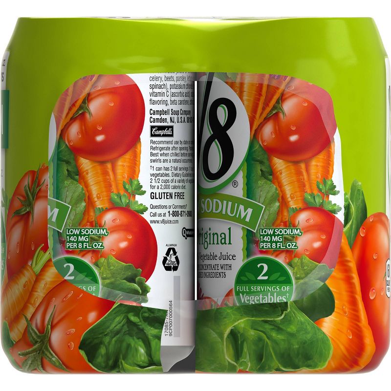 V8 Original Low Sodium 100% Vegetable Juice - 6pk/11.5 fl oz Cans