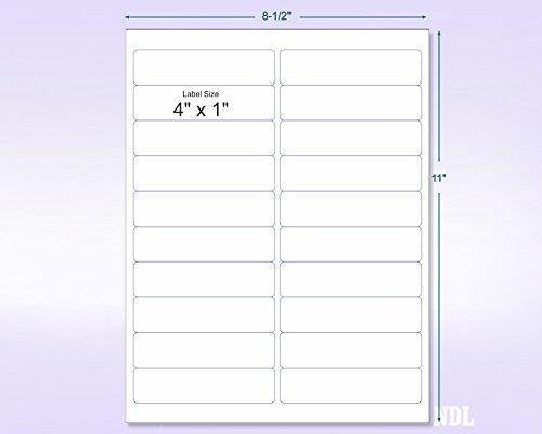 Laser/Ink Jet White Labels (4" x 1" - 20 Per Page | 500 Labels)