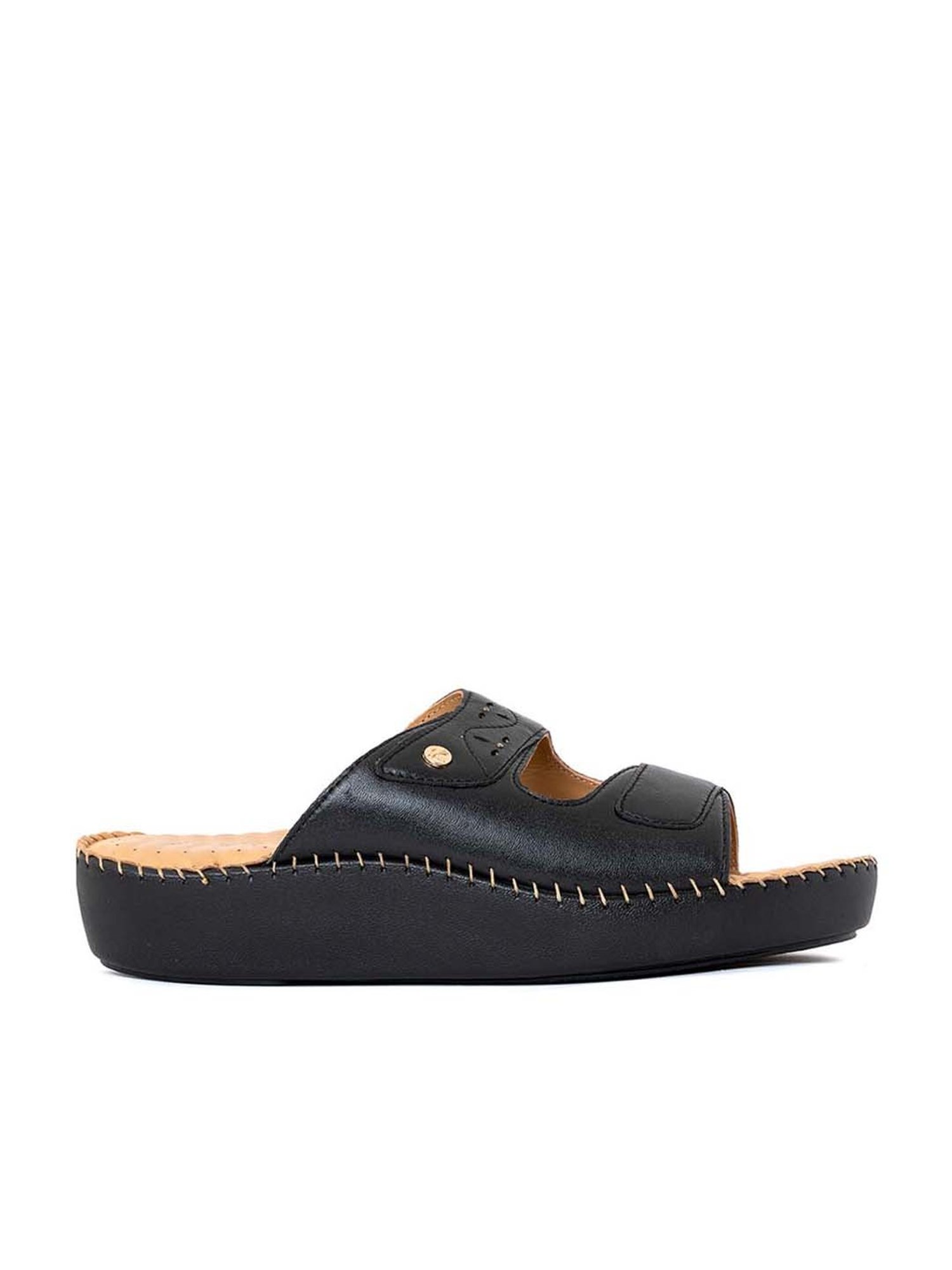 Softouch by Khadims Women's Black Comfort Wedges