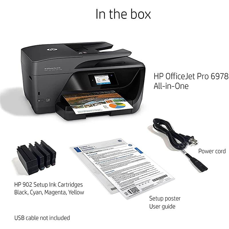 OfficeJet Pro 6978 All-in-One Wireless Printer,  Instant Ink, Works with Alexa (T0F29A)