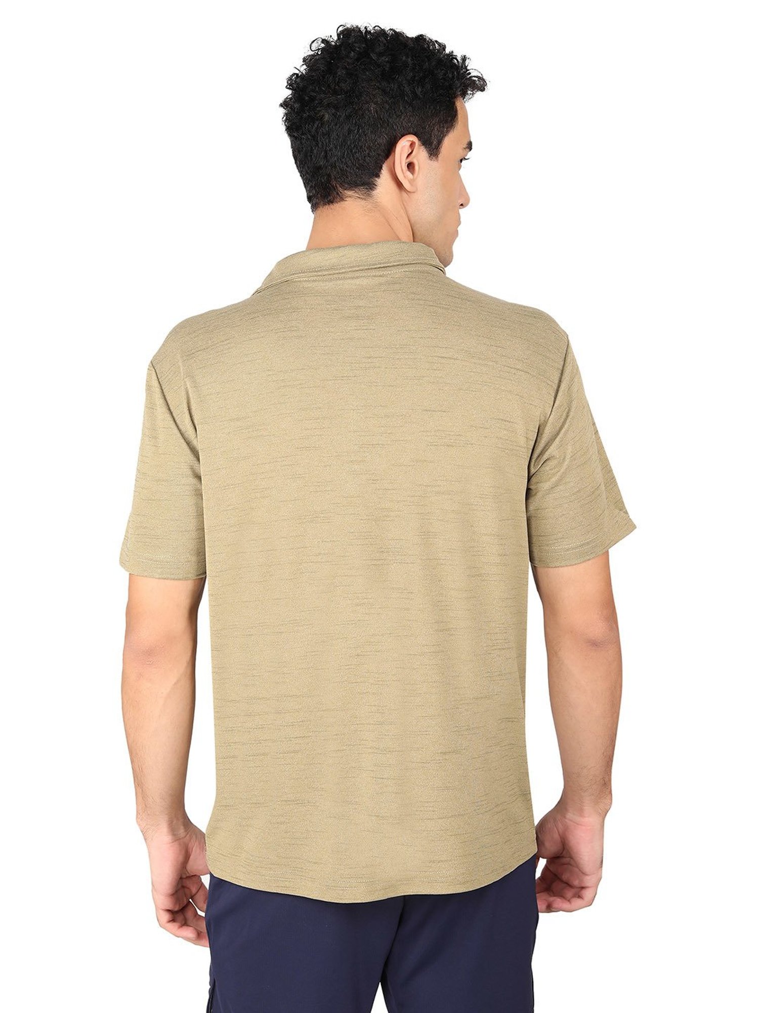 Yonex Khaki Regular Fit Badminton Polo T-Shirt