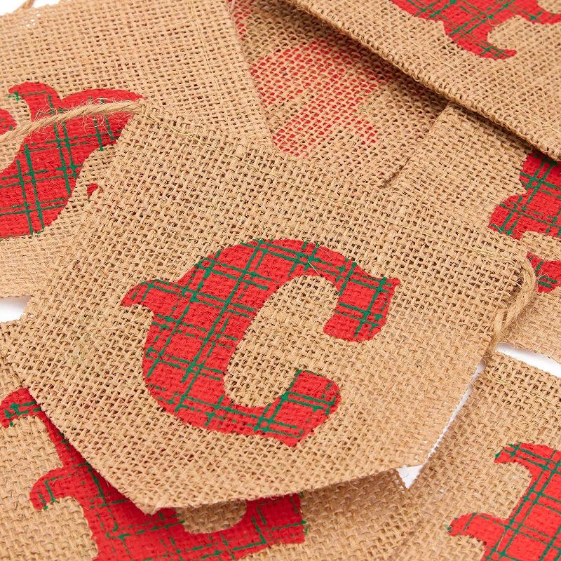 Sparkle and Bash "Merry Christmas" Burlap Jute Banner Party Garland for Wall Decor, 10 Feet