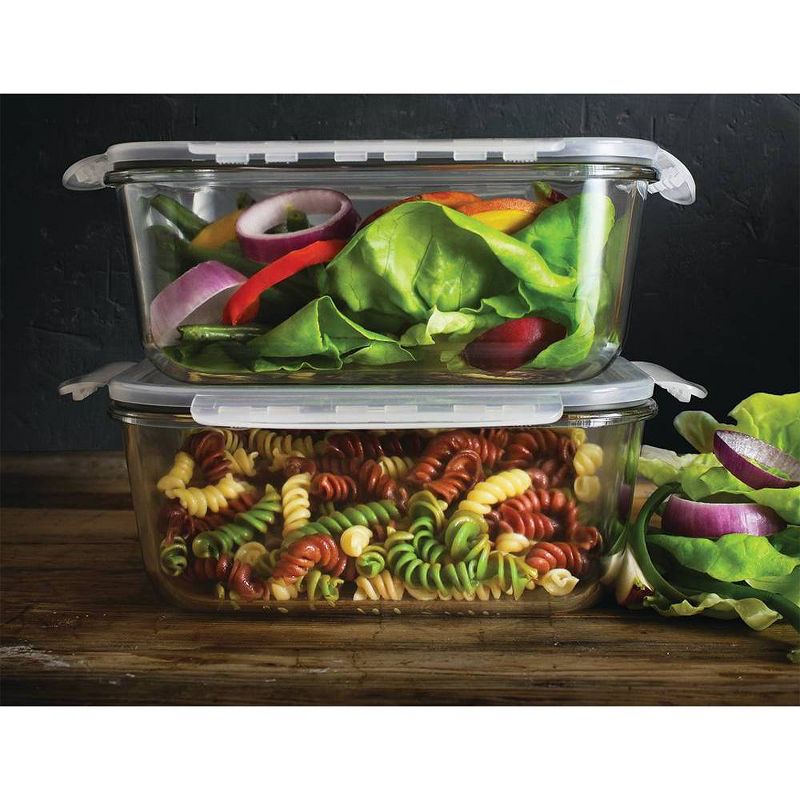 Mason Craft & More 51oz Set of 2 Rectangular Food Storage Containers with Lids