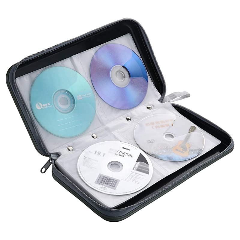 80 Capacity Heavy Duty CDDVD Wallet Binder Storage Case Bag Holder Booklet Dark Blue