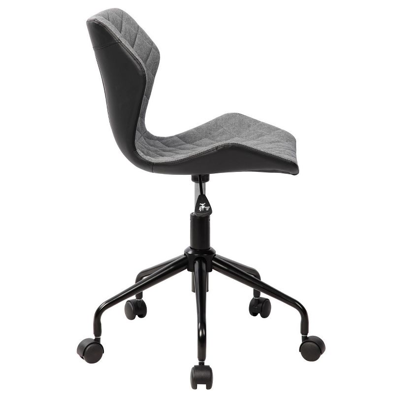 Deluxe Modern Height Adjustable Office Armless Task Chair- Gray- Techni Mobili