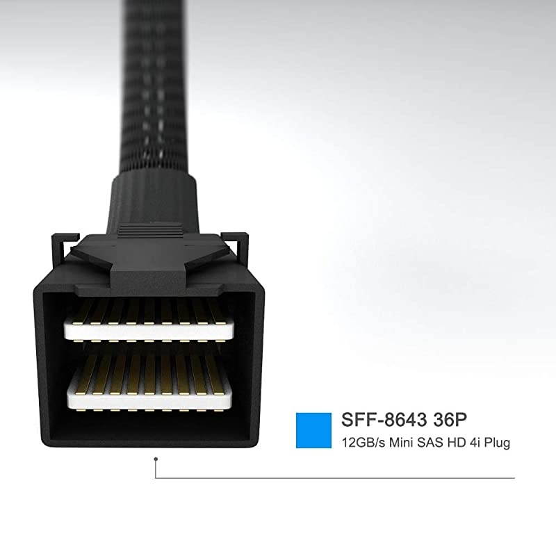 SFF8643 to SFF 8639 Cable  12GBs Mini SAS HD Cable Internal Mini SAS SFF 8643 to U2 SFF 8639 Cable with 15 Pin Female SATA Power Connector 1M 33FT