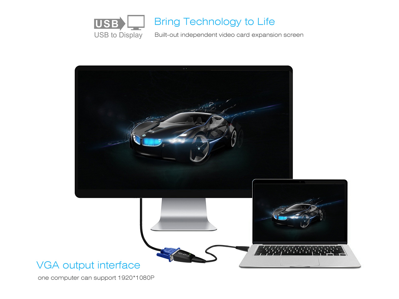 Wavlink 321V USB 3.0 / 2.0 to VGA Multi-display Adapter Converter External 1080P Video Graphic Card , Support Primary/Extend/Mirror Video Modes,  plug and play, for Windows 10 /VISTA/ 7 / 8/8.x/XP