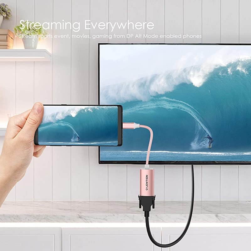 USB C to VGA Adapter Type C to VGA Cable Converter Compatible 20202016 MacBook Pro 131516 New iPad ProMac AirSurface Chromebook Samsung S20S10S9S8Note More CBCU606 Rose Gold