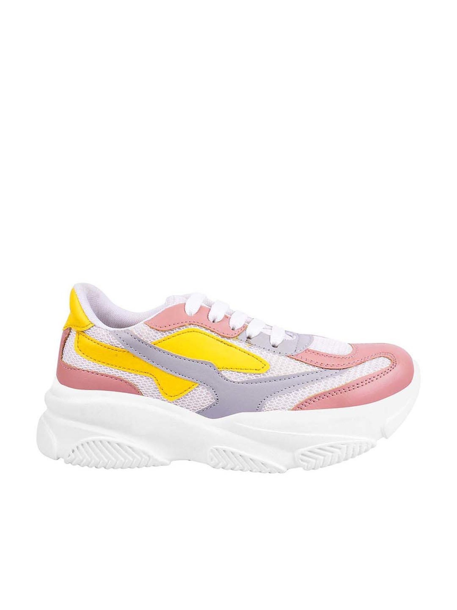 Shoetopia Kids Pink & Yellow Walking Shoes