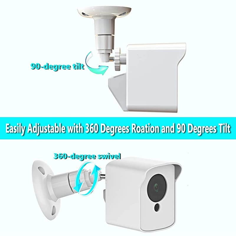 Cam Outdoor Mount Upgraded Protective Cover and 360 Degree Adjustable Wall Mount for Cam V2 Indoor Outdoor Home Security Camera White 3 Pack