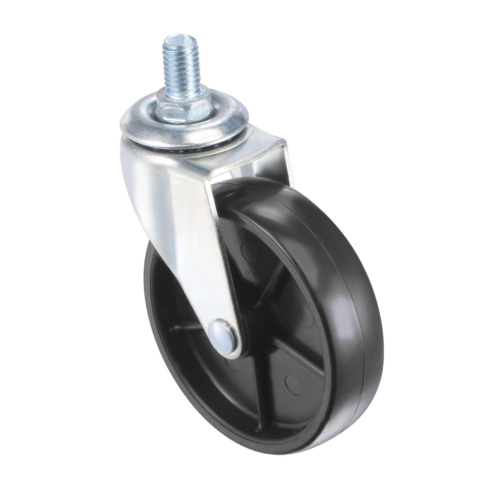 Swivel Stem Caster 3" Diameter 66Lbs Load Capacity, for Workbench Trolley, TPE, Black, Pack of 4