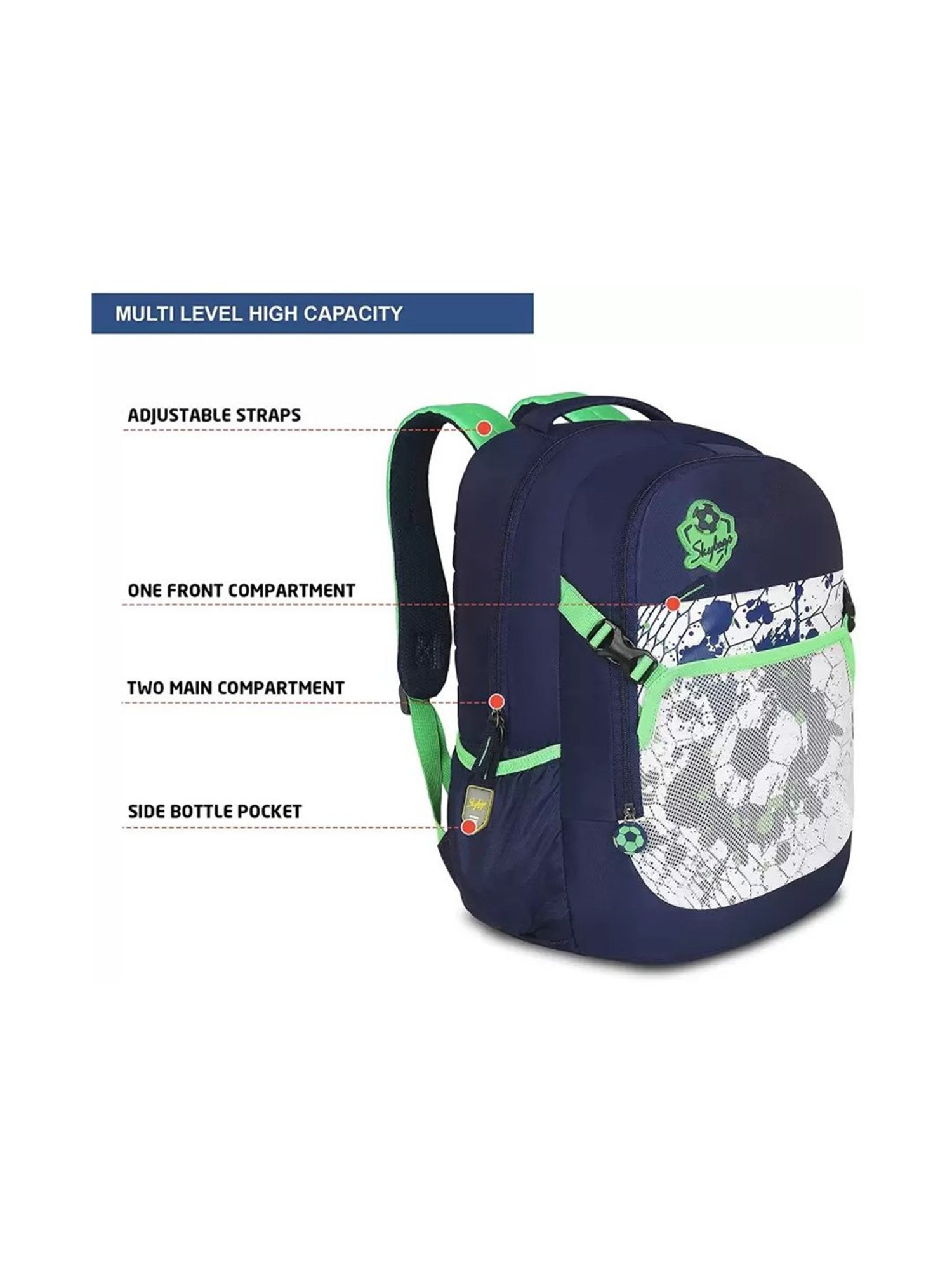 Skybags Strike 29 Ltrs Blue Medium Backpack