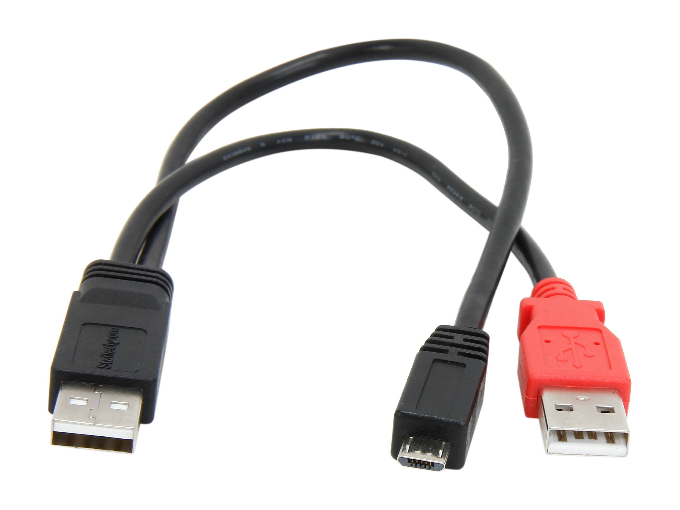 StarTech.com USB2HAUBY1 1 ft USB Y Cable for External Hard Drive
