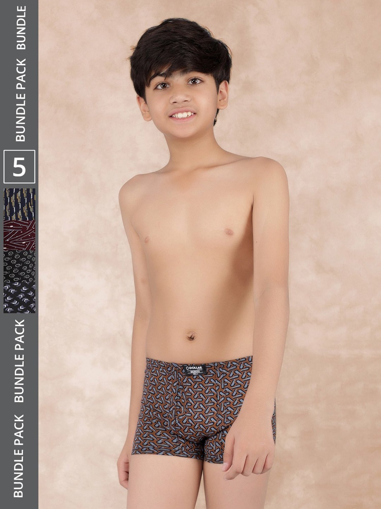 Dollar Bigboss Boys Multicolor Printed Trunks (Pack Of 5)