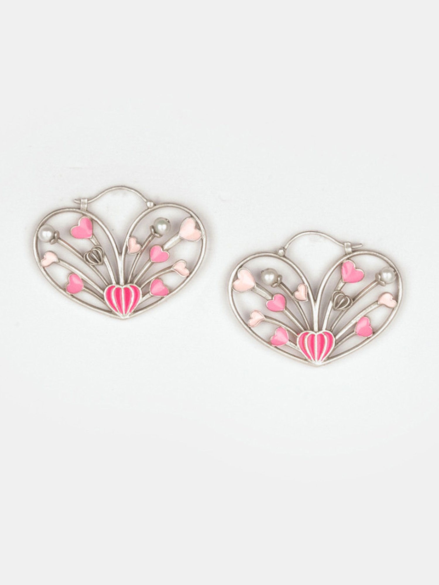 Shaya 92.5 Sterling Silver For the Love of Love Heart Earrings for Women