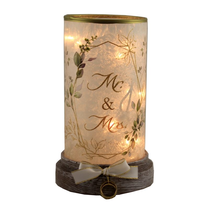 Stony Creek 8.25" Mr & Mrs Hurricane Pre-Lit Wedding Marriage  -  Decorative Vases