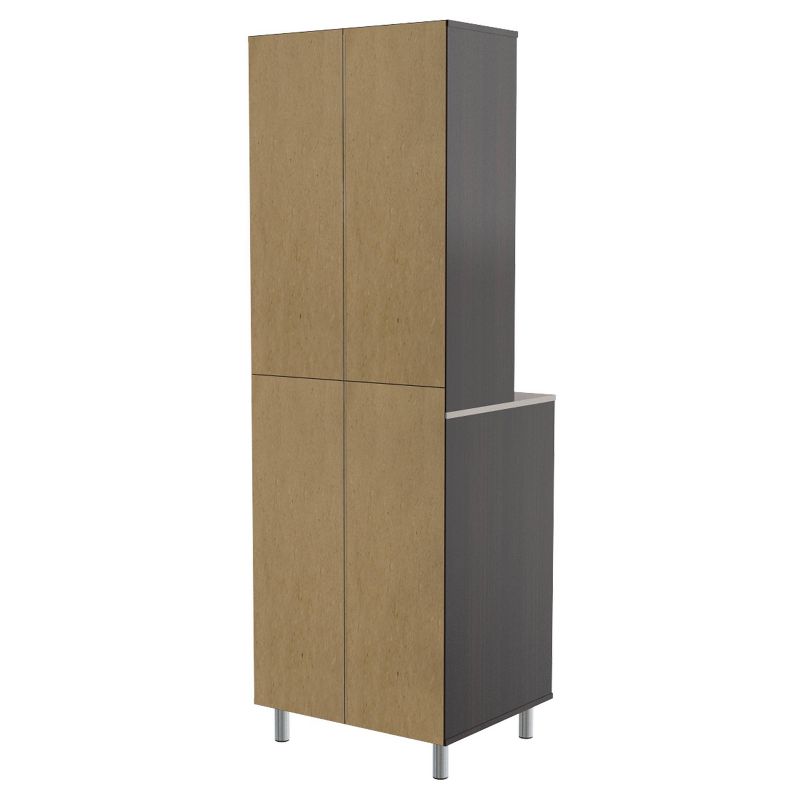 4 Door Breakroom Cabinet Espresso/Amber Gray - Inval