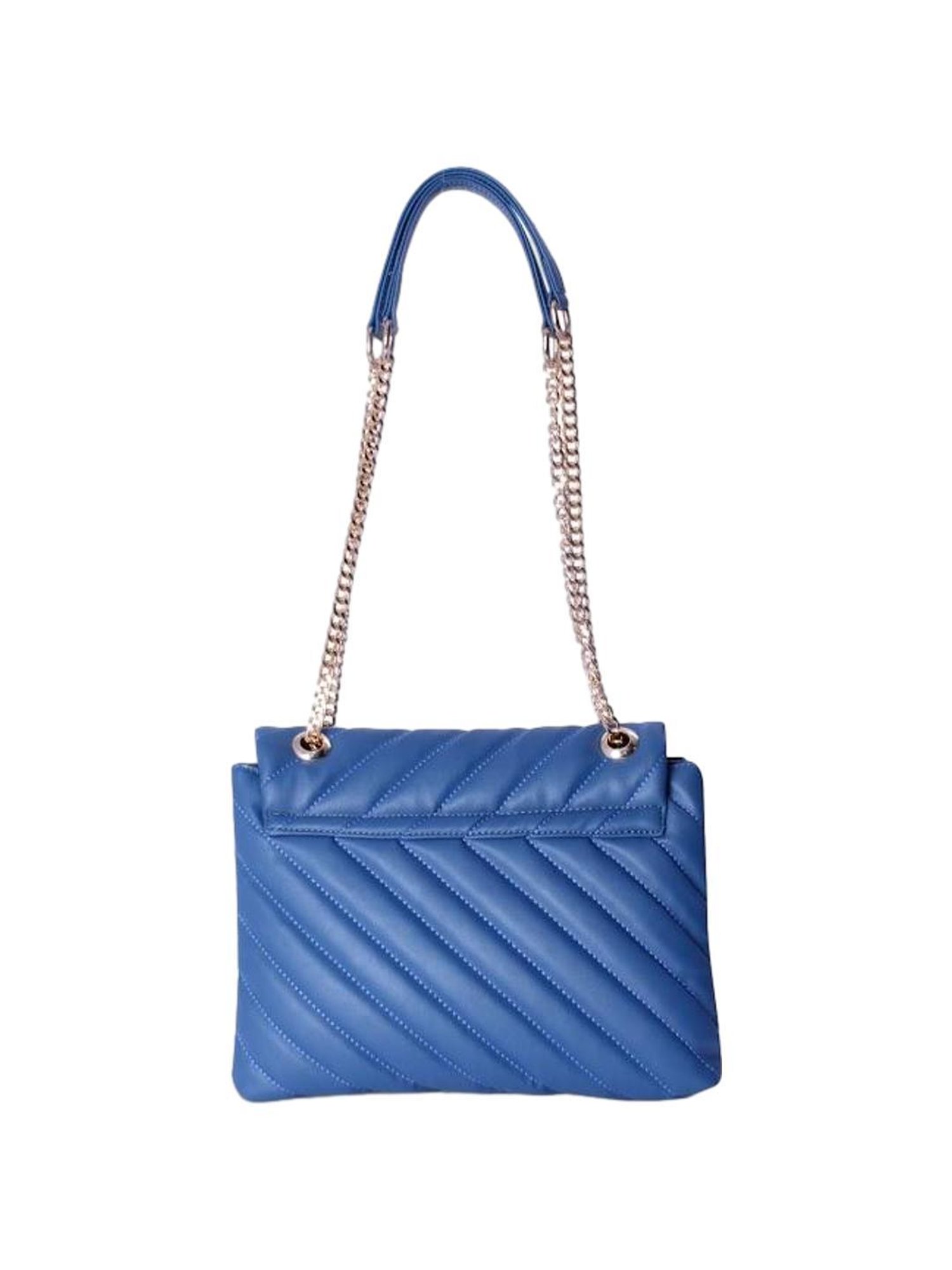 THE HOLISTIK Glamiitque Royal Blue Quilted Medium Sling Handbag