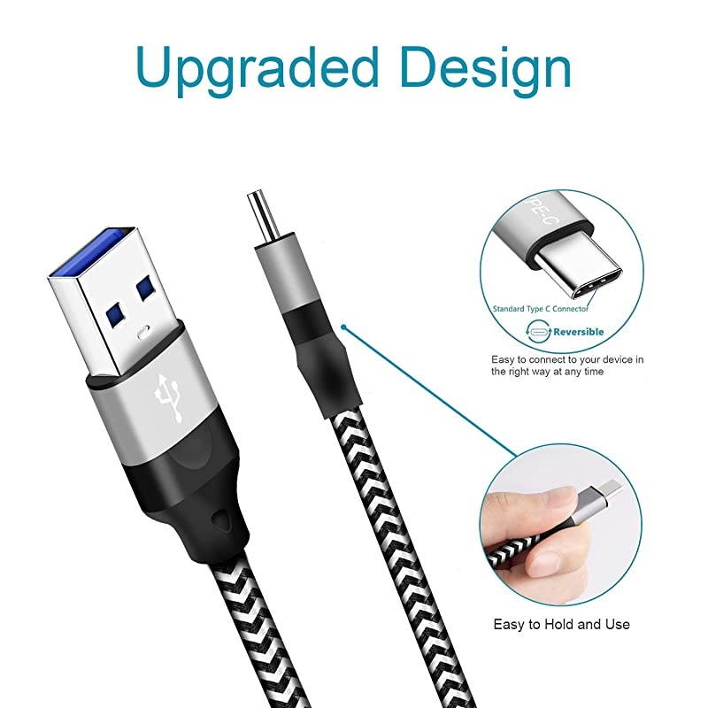 2Pack Charger Cord Charging Cable for Samsung Galaxy A51 A71 A52 A42 5G A21 S8plus Note9 Note8 S9plus Note 8 9 10 A50 A70 A10E A20 A41,Pixel3 XL,T-Mobile REVVLRY+,USB Type C Fast Charge Phone Wire