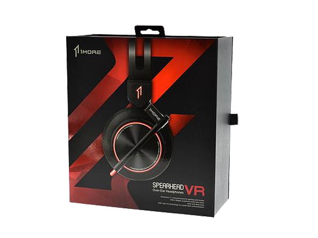 1MORE Spearhead VR Gaming Over-Ear Headphones Comfortable Headset with Super Bass, 7.1 Stereo Surround Sound, Dual Mic Noise Cancellation and LED Light for PC/PS4/XBOX/Smartphones - Black