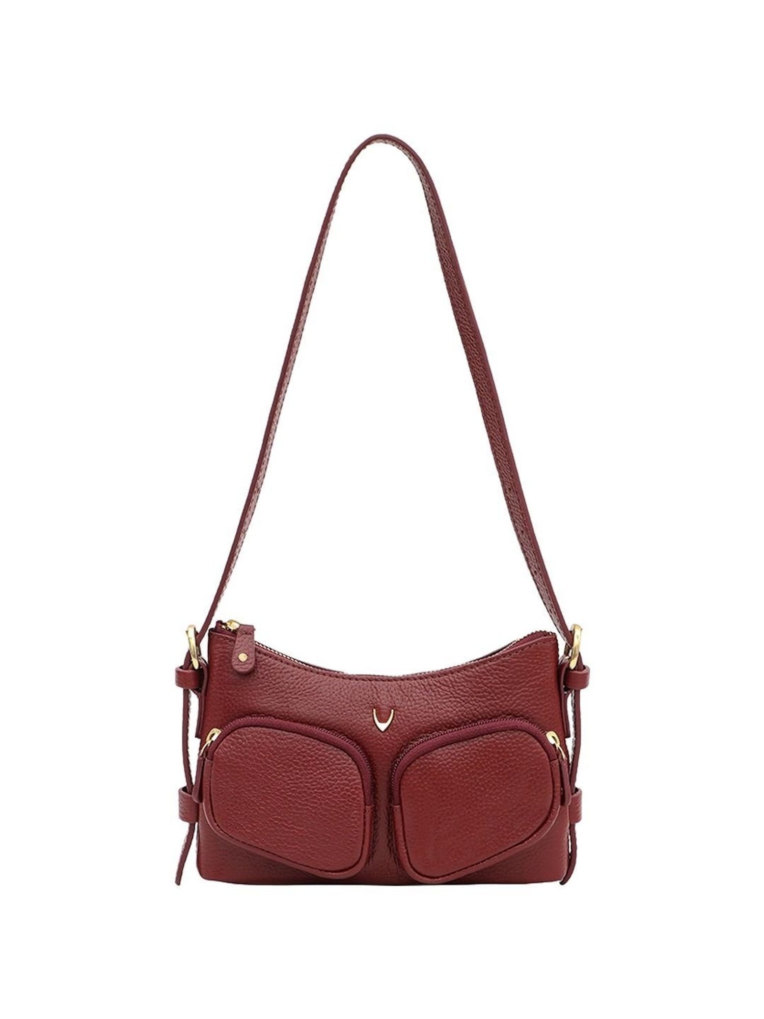 Hidesign Changi 01 Maroon Solid Small Shoulder Handbag
