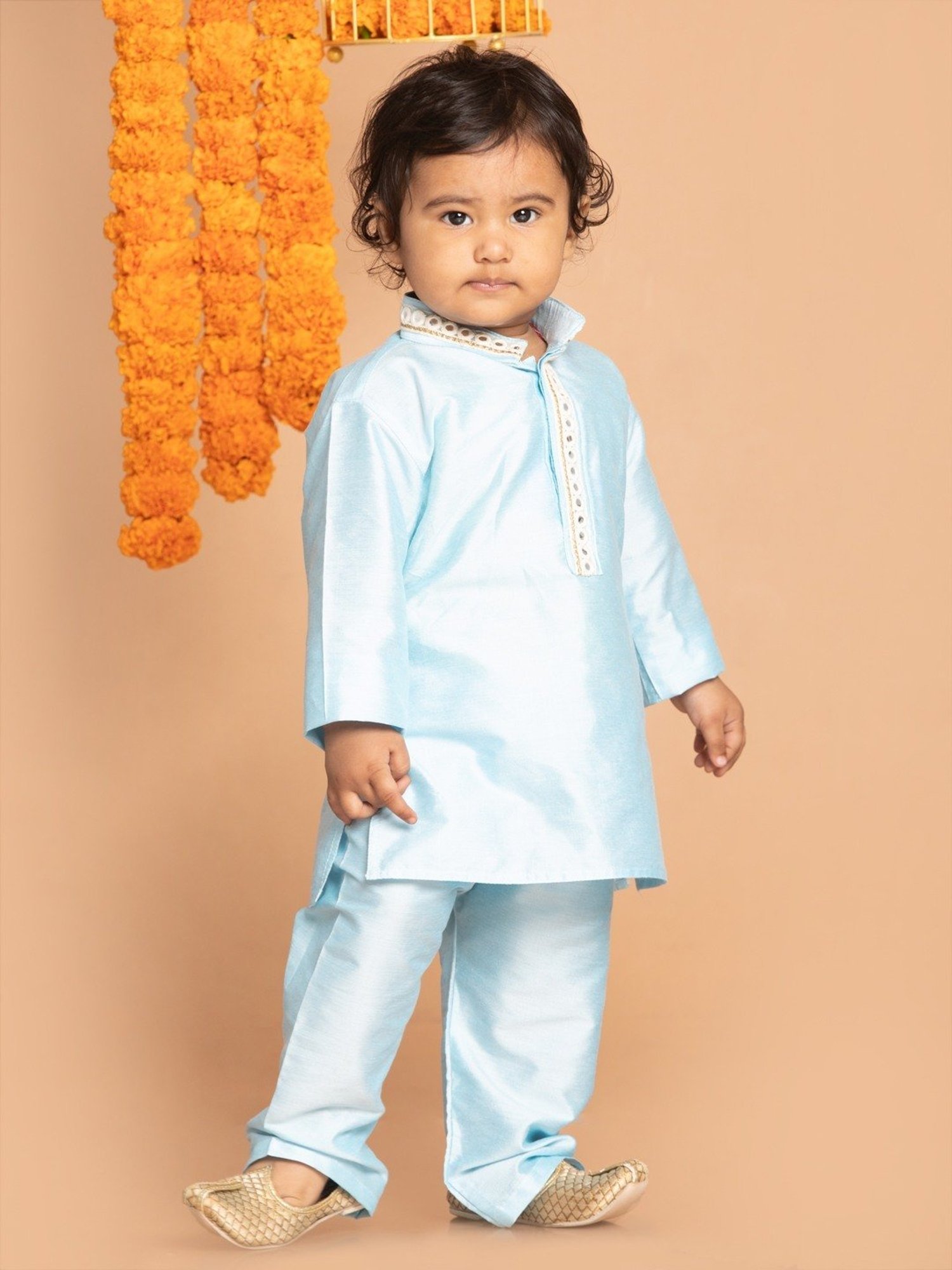 VASTRAMAY SISHU Aqua Blue Embroidered Kurta Set