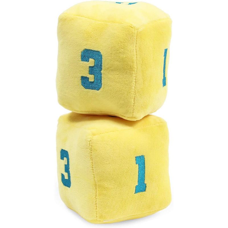 Blue Panda Set of 4 Plush Exercise Dice & Activity Cubes, 6-Sided Fitness Workout Games for Kids, 4"