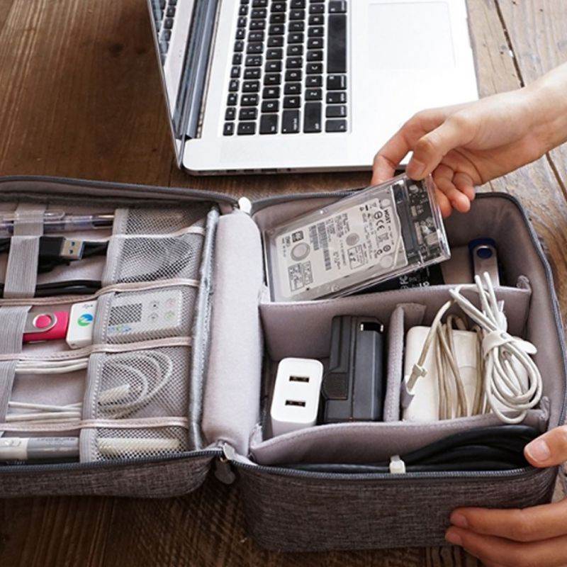 Portable Digital Storage Bags Organizer USB Gadgets Cables Wires Charger Powe Battery Zipper Cosmetic Bag Case Accessories Item