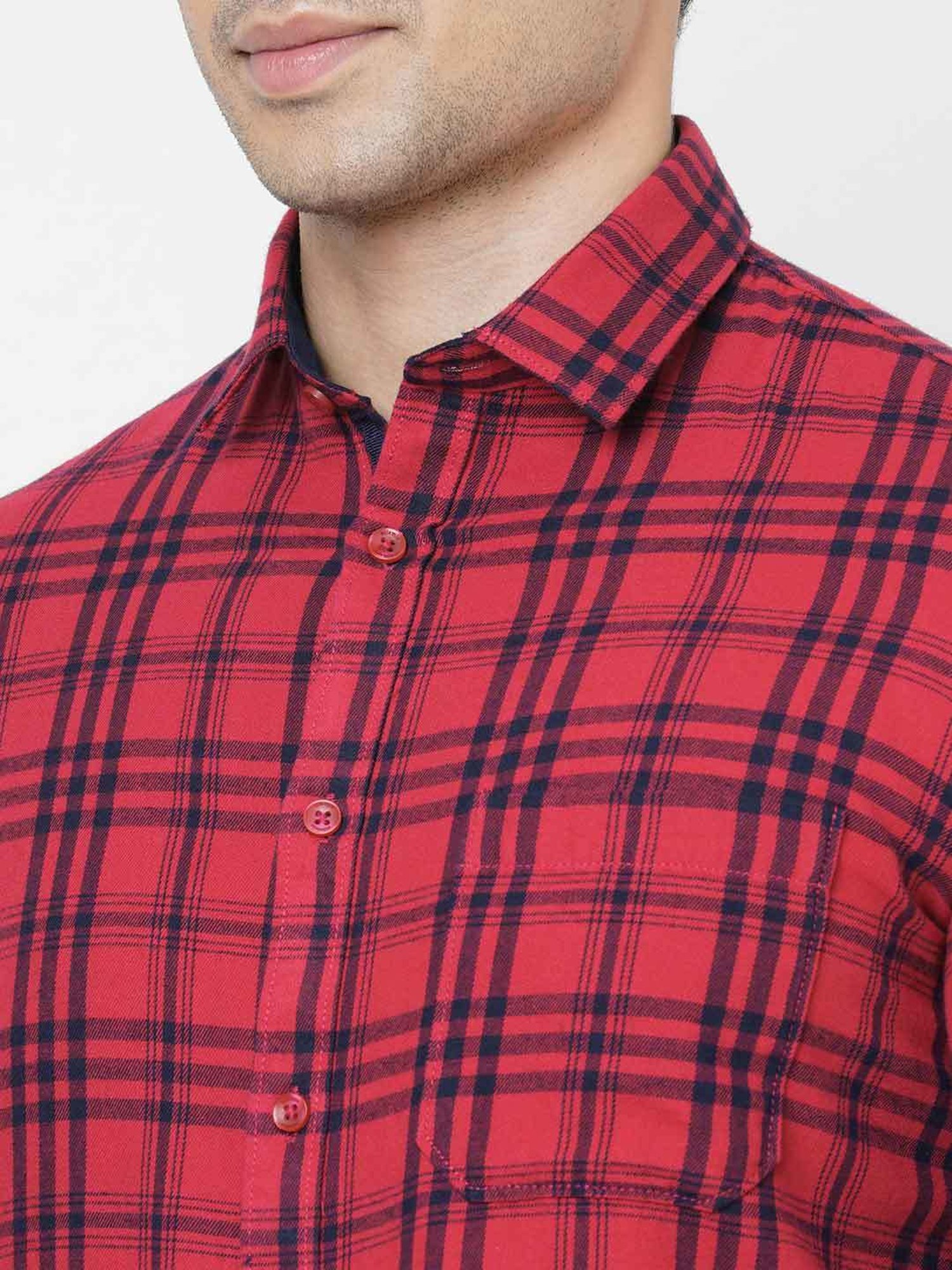 SOLEMIO Red Checks Shirt