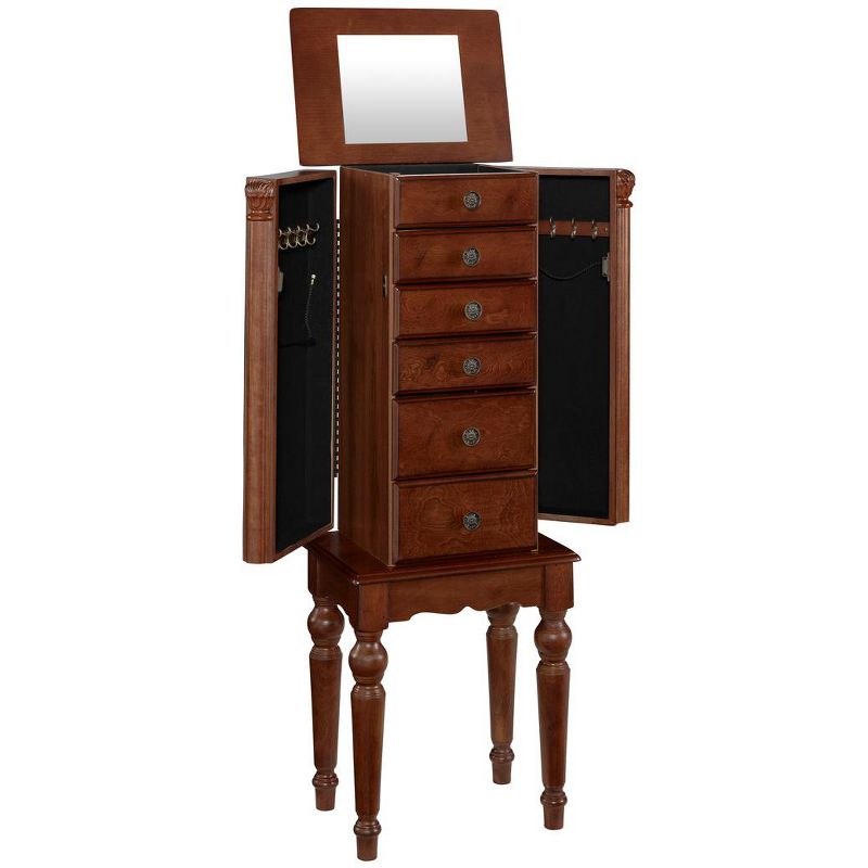 Powell Company Lightly Distressed "Deep Cherry" Jewelry Armoire
