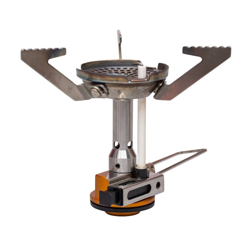 nCamp Portable Stainless Steel Outdoor Camping Stove and Gas Adapter Hose Bundle with Portable Stainless Steel Outdoor Camping Espresso Coffee Maker