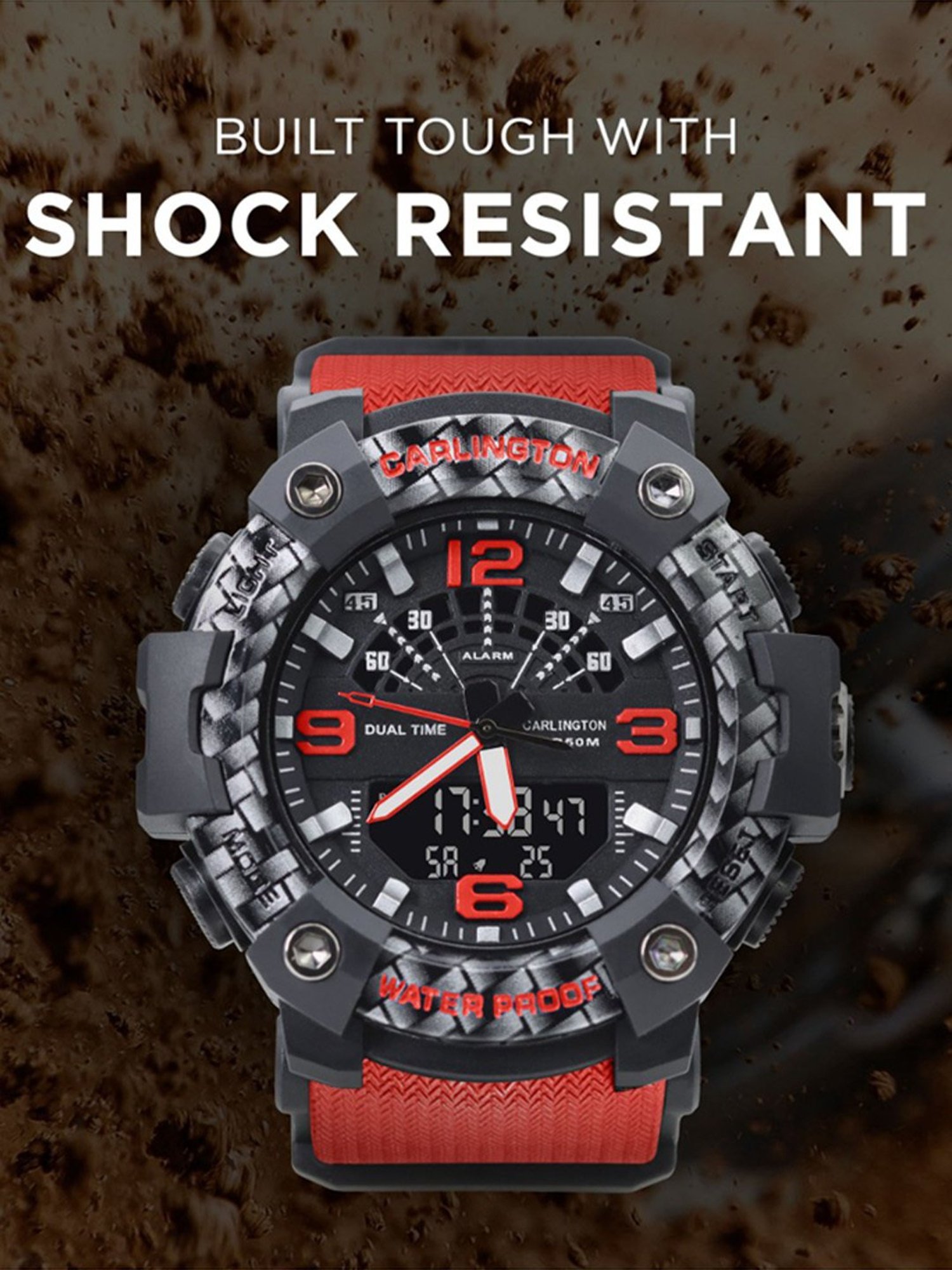 Carlington Endurance 9103 Red Chronograph Watch for Men