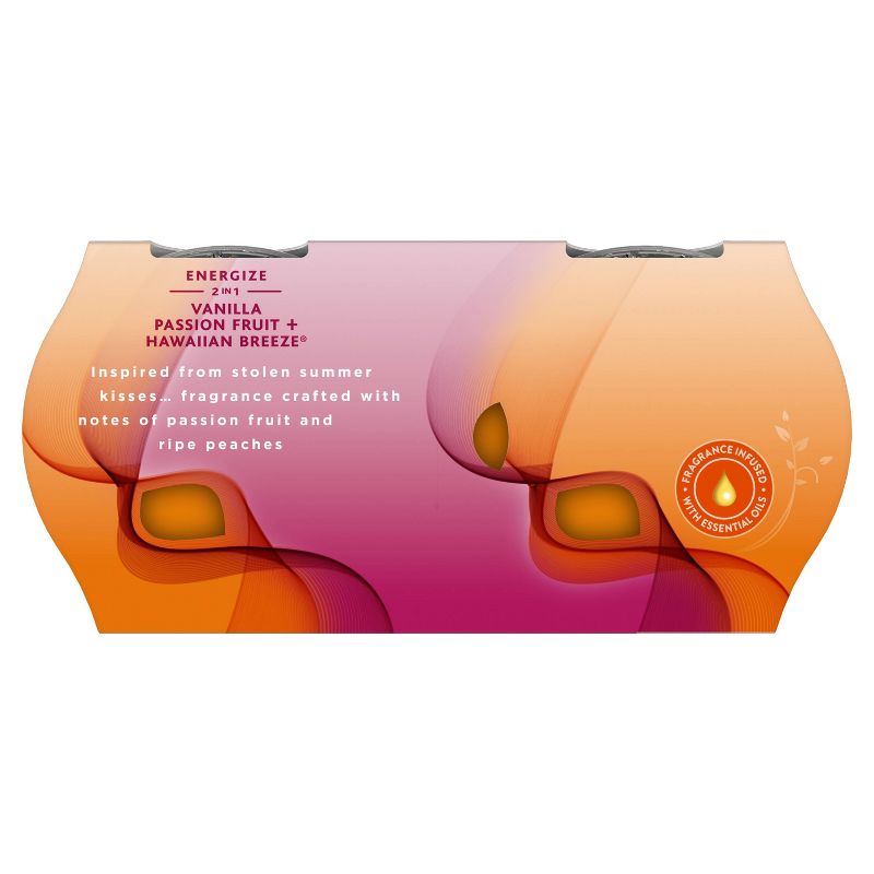 Glade Hawaiian Breeze  Vanilla Passion Fruit Twin Candle - 2pk/6.8oz