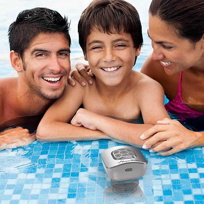 Portable Waterproof Bluetooth Speaker with Suction Cup 10 Hours PlaytimeBuiltin Mic Silver