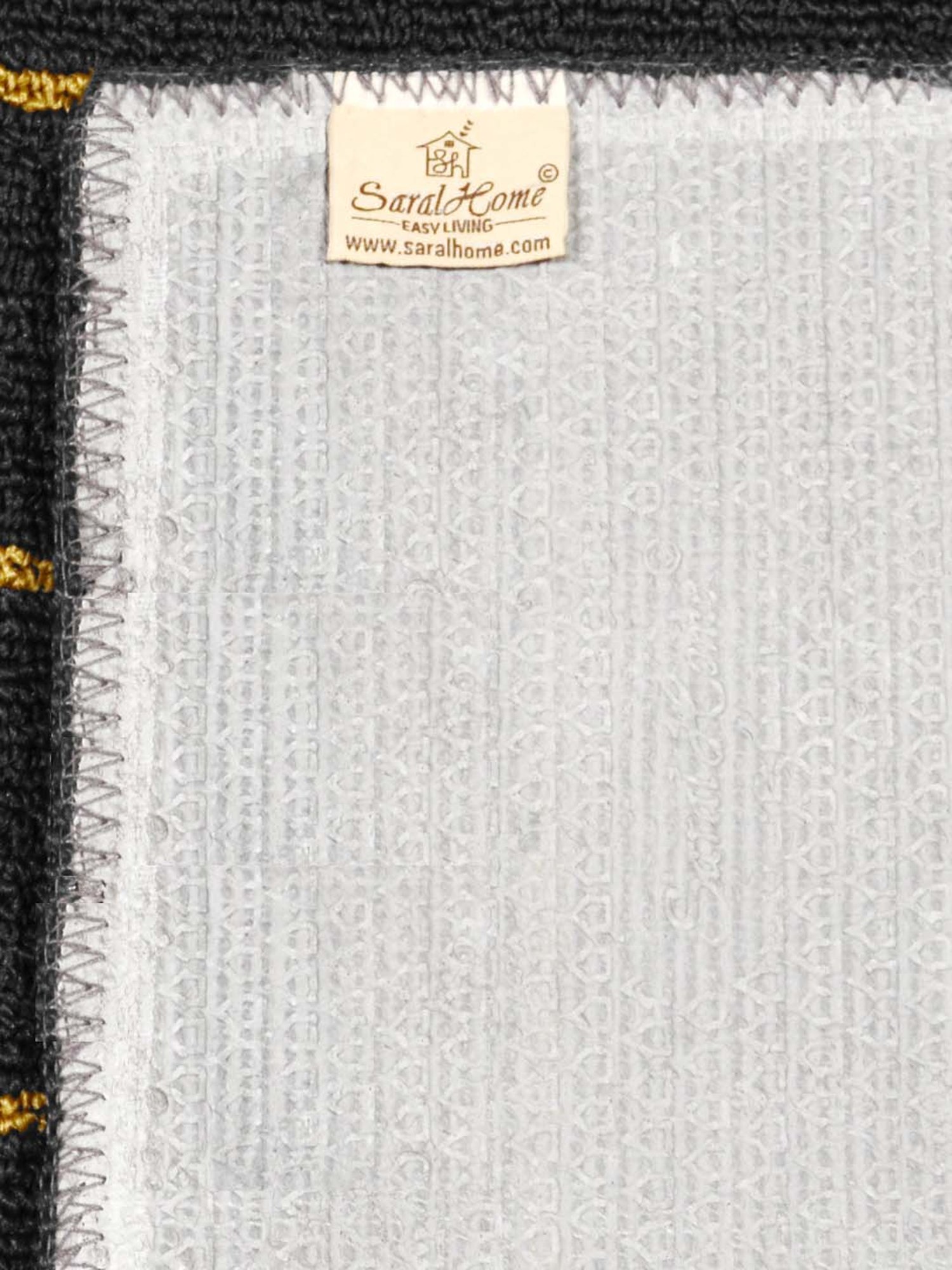 Saral Home Dark Grey Polypropylene Carpet - Set of 1